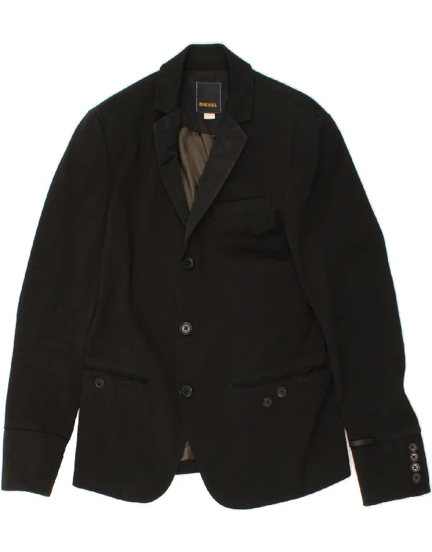 Men's Coats for Outdoor ActivitiesDIESEL Mens 3 Button Blazer Jacket UK 36 Small Black Cotton Men's Coats for Outdoor ActivitiesDIESEL Mens 3 Button Blazer Jacket UK 36 Small Black Cotton