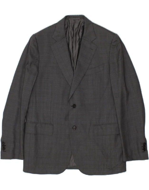 Men's Coats for Every OccasionERMENEGILDO ZEGNA Mens 2 Button Blazer Jacket IT 54 XL Grey Check Wool Men's Coats for Every OccasionERMENEGILDO ZEGNA Mens 2 Button Blazer Jacket IT 54 XL Grey Check Wool