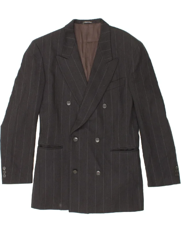 Men's Coats with Ripstop FabricFERRE Mens Double Breasted Blazer Jacket IT 50 Large Grey Pinstripe Wool Men's Coats with Ripstop FabricFERRE Mens Double Breasted Blazer Jacket IT 50 Large Grey Pinstripe Wool
