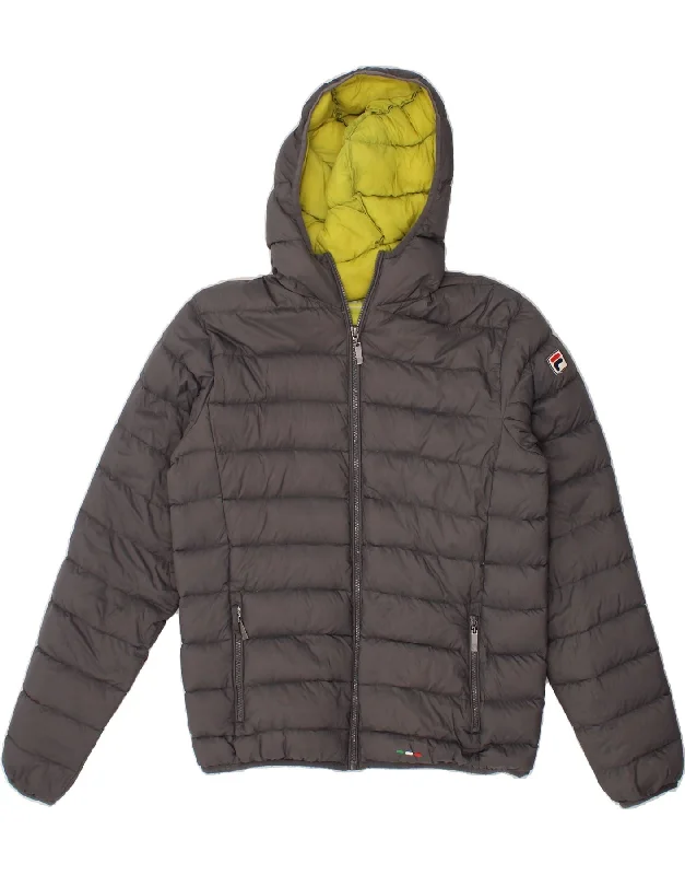 Men's Coats for Snowy WeatherFILA Mens Hooded Padded Jacket UK 38 Medium Grey Polyamide