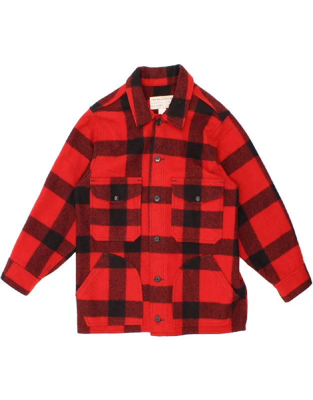 Men's Coats with Military InfluenceFILSON Mens Utility Jacket IT 46 Small Red Check Virgin Wool Men's Coats with Military InfluenceFILSON Mens Utility Jacket IT 46 Small Red Check Virgin Wool