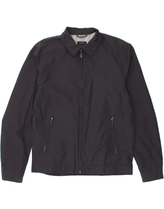 Men's Coats with Stretch FabricGANT Mens Bomber Jacket UK 40 Large Navy Blue Cotton