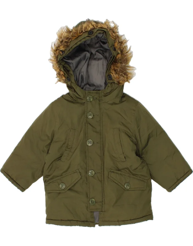 Men's Coats with ButtonsGAP Baby Boys Hooded Padded Jacket 18-24 Months Khaki