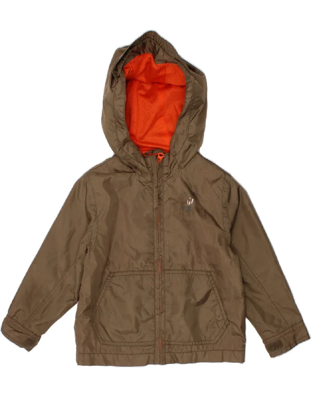 Modern Men's Field JacketsGAP Boys Hooded Rain Jacket 2-3 Years Brown Polyester