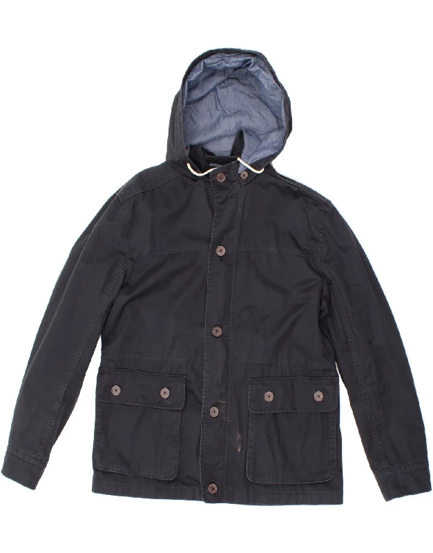 Men's Coats for LayeringGAP Mens Hooded Utility Jacket UK 40 Large Navy Blue Cotton