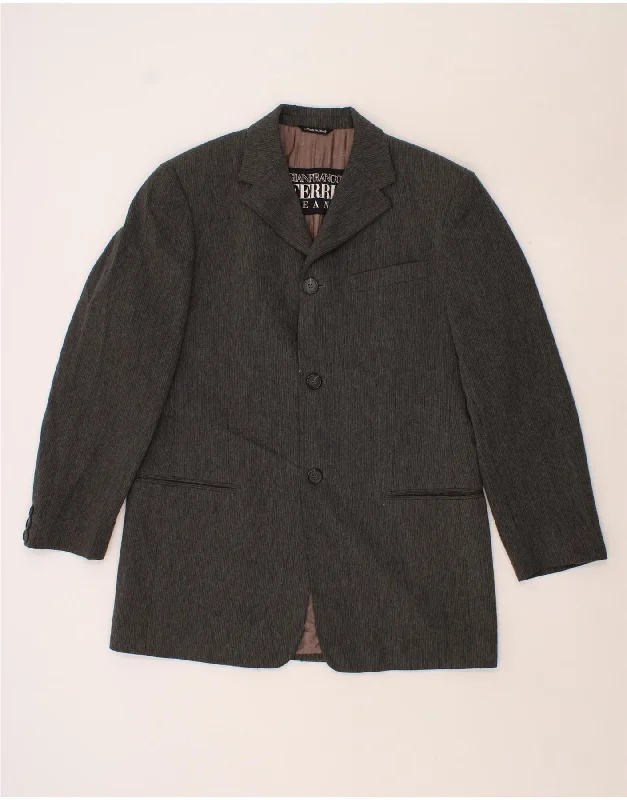 Men's Coats with Relaxed FitsGIANFRANCO FERRE Mens 3 Button Blazer Jacket IT 52 XL Grey Pinstripe Men's Coats with Relaxed FitsGIANFRANCO FERRE Mens 3 Button Blazer Jacket IT 52 XL Grey Pinstripe