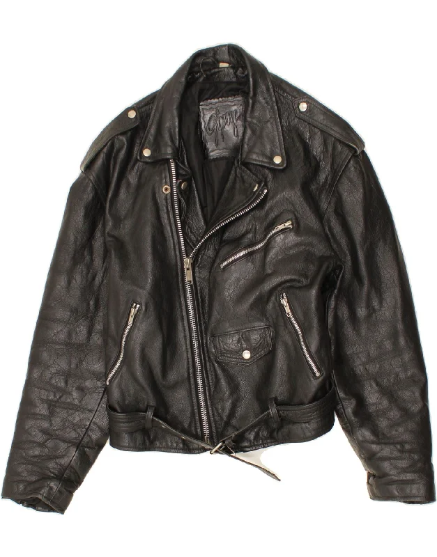 Men's Coats with Inner PocketsGIPSY Mens Leather Biker Jacket UK 42 XL Black Leather Men's Coats with Inner PocketsGIPSY Mens Leather Biker Jacket UK 42 XL Black Leather