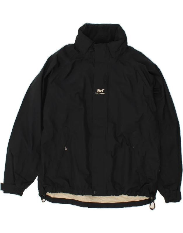 Durable Men's Car CoatsHELLY HANSEN Mens Rain Jacket UK 40 Large Black Polyester