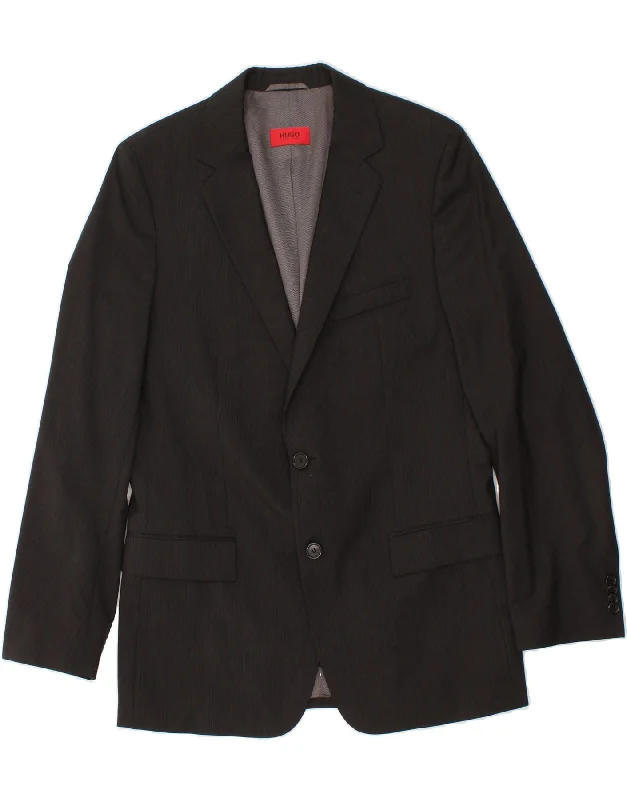 Men's Coats with Tactical FeaturesHUGO BOSS Mens 2 Button Blazer Jacket IT 50 Large Black Lambswool Men's Coats with Tactical FeaturesHUGO BOSS Mens 2 Button Blazer Jacket IT 50 Large Black Lambswool