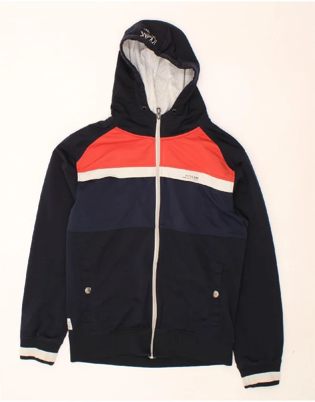 Trendy Men's Anorak JacketsJACK & JONES Mens Hooded Bomber Jacket UK 40 Large Navy Blue Colourblock