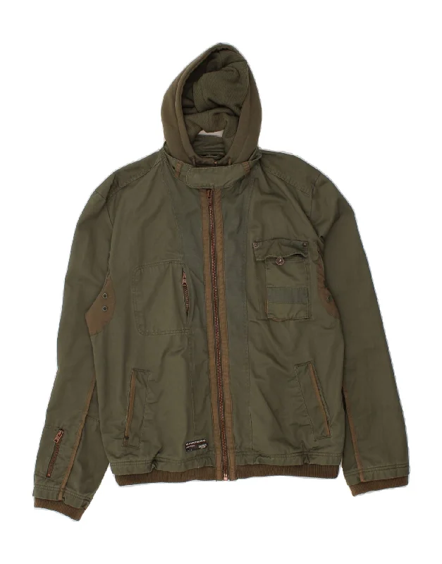 Men's Coats for Rainy WeatherJACK & JONES Mens Hooded Utility Jacket UK 42 XL Khaki Cotton Men's Coats for Rainy WeatherJACK & JONES Mens Hooded Utility Jacket UK 42 XL Khaki Cotton