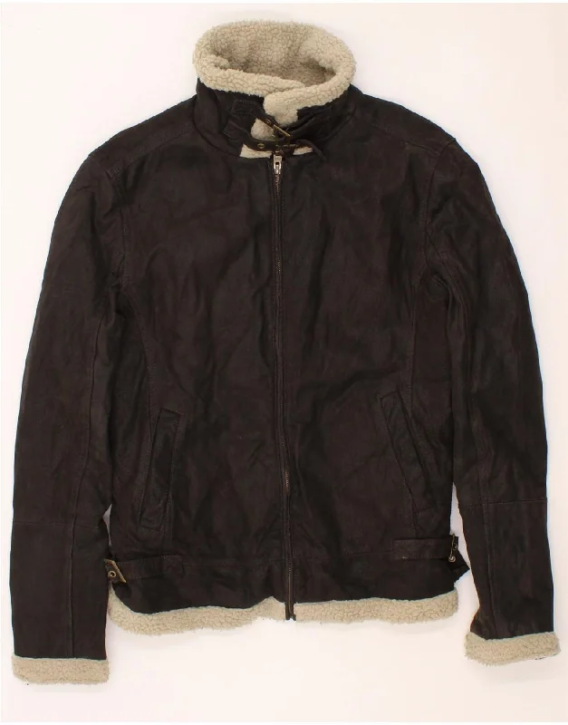 Men's Coats with Vintage StyleJACK & JONES Mens Shearling Jacket UK 38 Medium Brown Leather Men's Coats with Vintage StyleJACK & JONES Mens Shearling Jacket UK 38 Medium Brown Leather