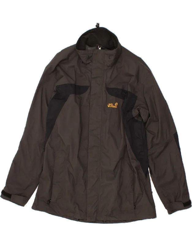 Men's Coats with Removable LiningsJACK WOLFSKIN Mens Rain Jacket IT 48 Medium Grey Colourblock Polyamide Men's Coats with Removable LiningsJACK WOLFSKIN Mens Rain Jacket IT 48 Medium Grey Colourblock Polyamide