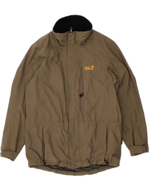 Men's Coats for SkiingJACK WOLFSKIN Mens Rain Jacket UK 36/38 Medium Khaki Polyamide Men's Coats for SkiingJACK WOLFSKIN Mens Rain Jacket UK 36/38 Medium Khaki Polyamide