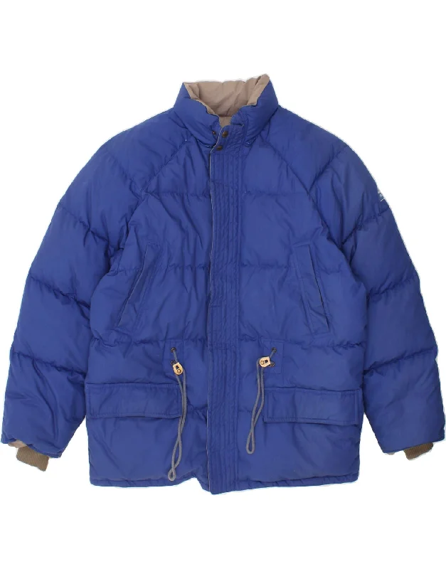 Men's Coats with Flannel LiningJAMES DILLON Mens Reversible Padded Jacket UK 38 Medium Blue Cotton