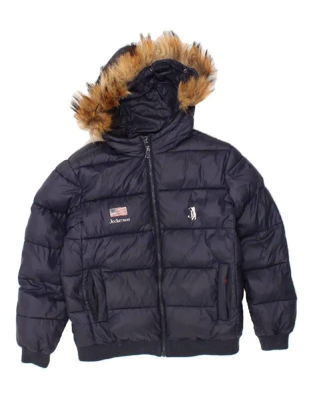 Comfortable Men's ParkasJECKERSON Boys Hooded Padded Jacket 13-14 Years Navy Blue Nylon Comfortable Men's ParkasJECKERSON Boys Hooded Padded Jacket 13-14 Years Navy Blue Nylon