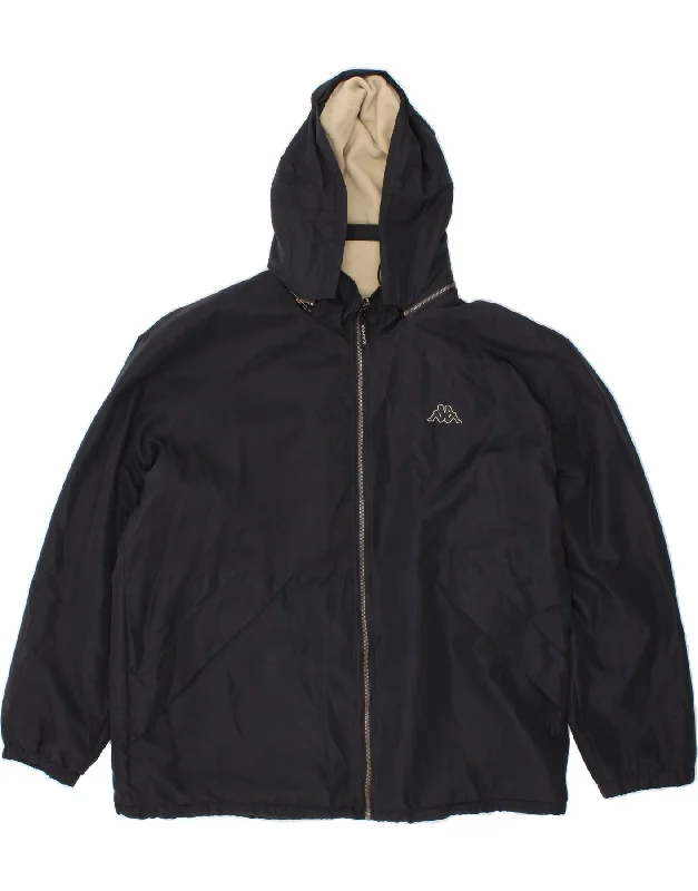 Men's Coats for Snowy WeatherKAPPA Mens Hooded Reversible Jacket UK 40 Large Navy Blue Colourblock Men's Coats for Snowy WeatherKAPPA Mens Hooded Reversible Jacket UK 40 Large Navy Blue Colourblock