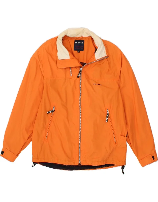 Men's Coats with Belted WaistsLE FROG Mens Hooded Windbreaker Jacket UK 38 Medium Orange Polyester