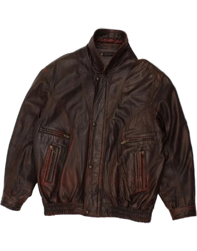 Men's Coats with Embroidered DetailsMADDOX Mens Leather Jacket IT 56 3XL Brown Leather Men's Coats with Embroidered DetailsMADDOX Mens Leather Jacket IT 56 3XL Brown Leather