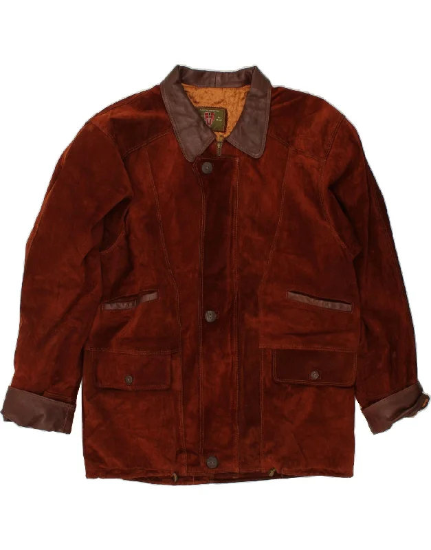 Men's Coats with PocketsMAESTRO ARTIEIANO Mens Suede Jacket UK 42 XL Brown