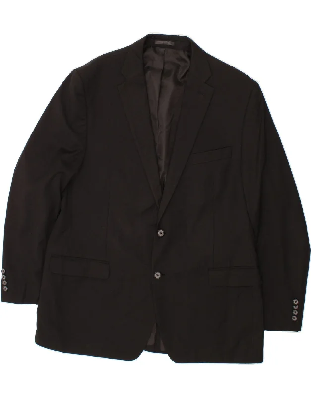 Men's Coats with HoodsMICHAEL KORS Mens 2 Button Blazer Jacket US 46 3XL Black Wool