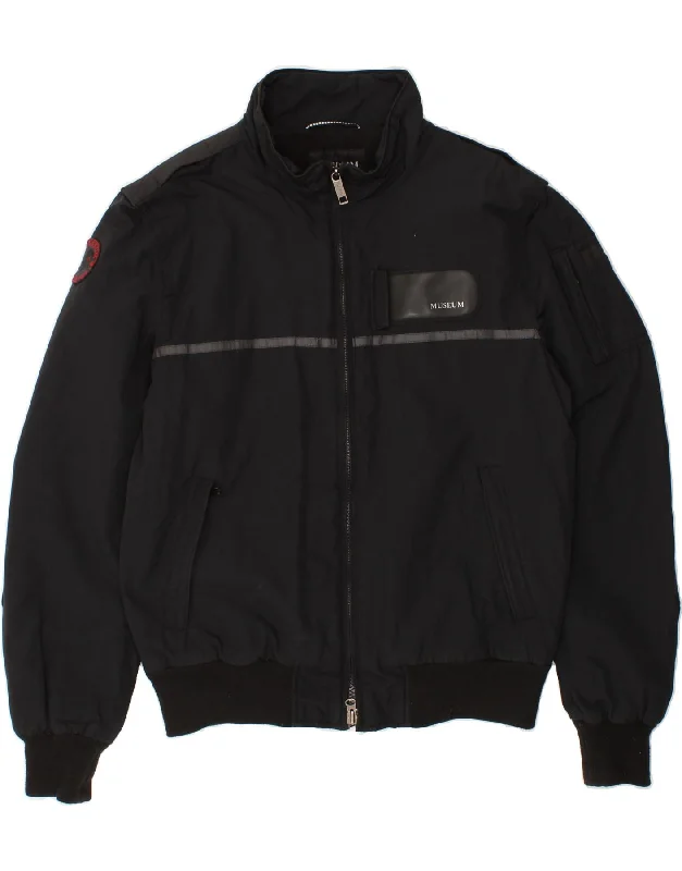 Men's Coats for Big and TallMUSEUM Mens Bomber Jacket UK 42 XL Black Cotton