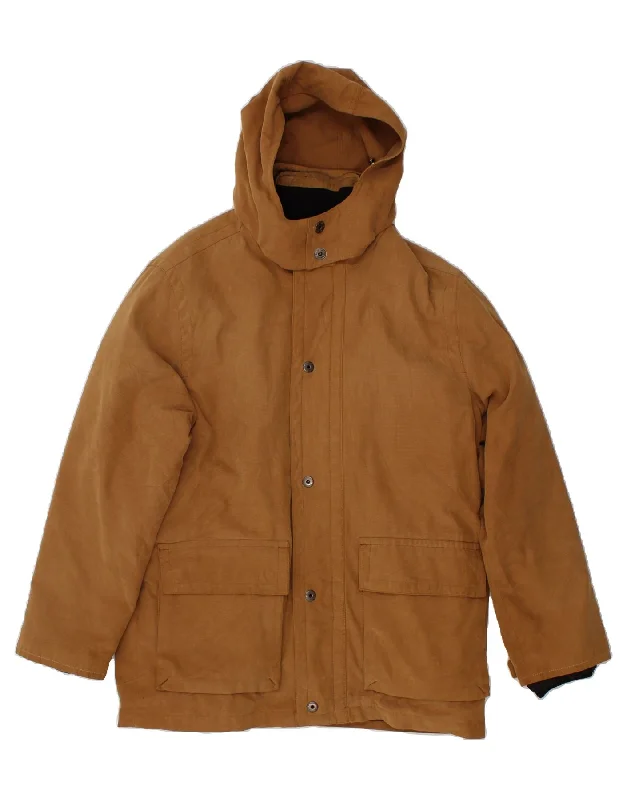 Men's Coats with PocketsNAVIGARE Mens Hooded Windbreaker Jacket UK 38 Medium Brown