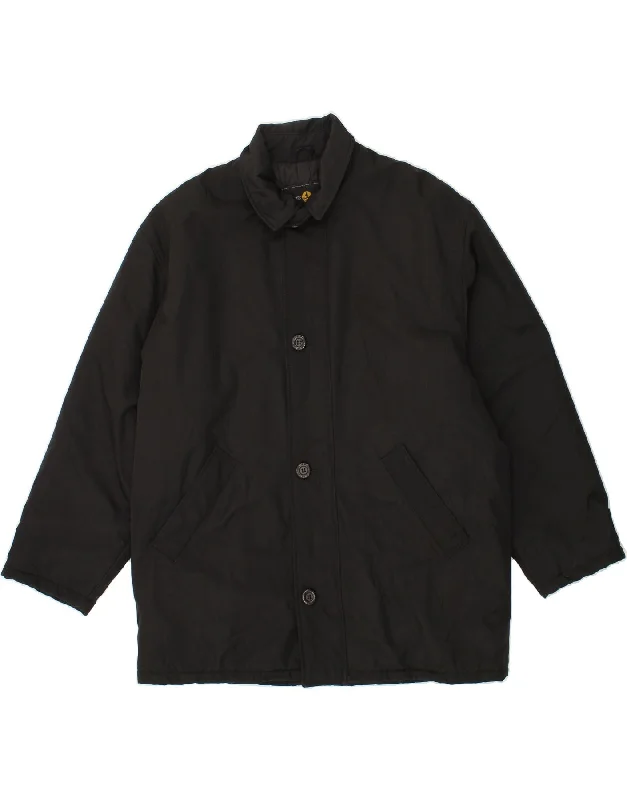 Versatile Men's Pea CoatsNAVIGARE Mens Windbreaker Jacket UK 42 XL Black Polyester