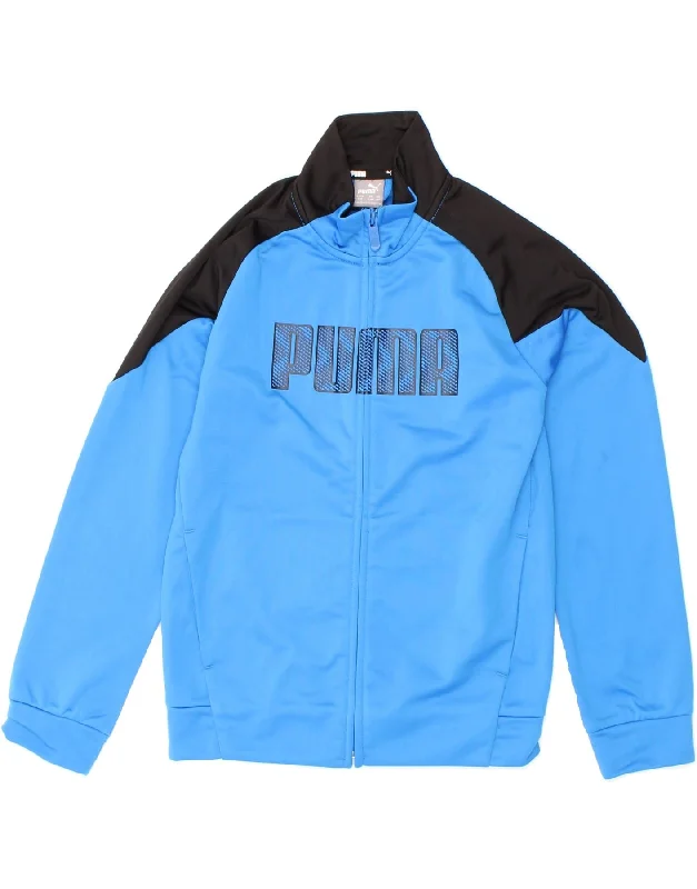 Comfortable Men's ParkasPUMA Boys Graphic Tracksuit Top Jacket 9-10 Years  Blue Colourblock