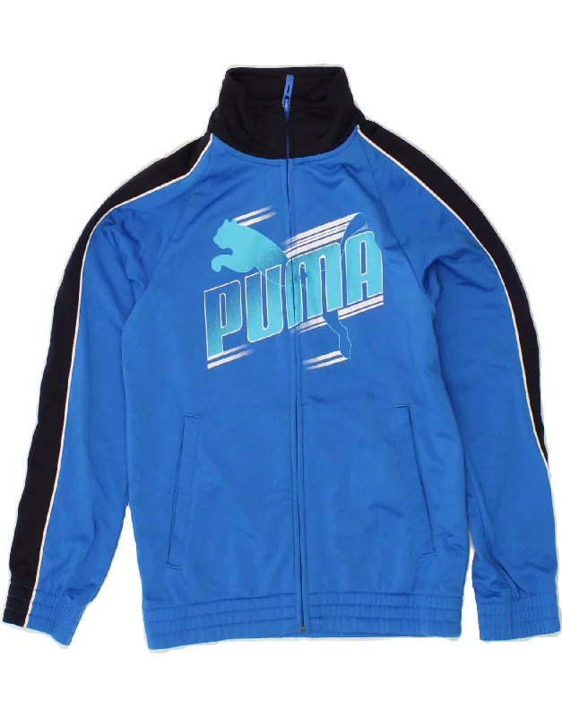 Men's Coats with Adjustable HemsPUMA Boys Graphic Tracksuit Top Jacket 9-10 Years Medium  Blue Polyester