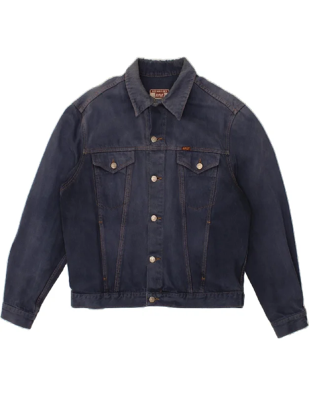 High-Quality Men's Duffle CoatsRIFLE Mens Denim Jacket UK 38 Medium Navy Blue Cotton High-Quality Men's Duffle CoatsRIFLE Mens Denim Jacket UK 38 Medium Navy Blue Cotton