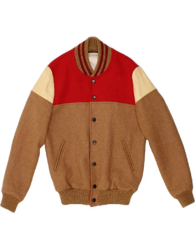 Men's Coats with Adjustable HemsROBERTO COLLINA Mens Bomber Jacket IT 50 Large Brown Colourblock Men's Coats with Adjustable HemsROBERTO COLLINA Mens Bomber Jacket IT 50 Large Brown Colourblock