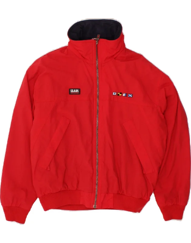 Men's Coats with Wind-Resistant FabricSLAM Mens Bomber Jacket UK 34 XS Red Nylon
