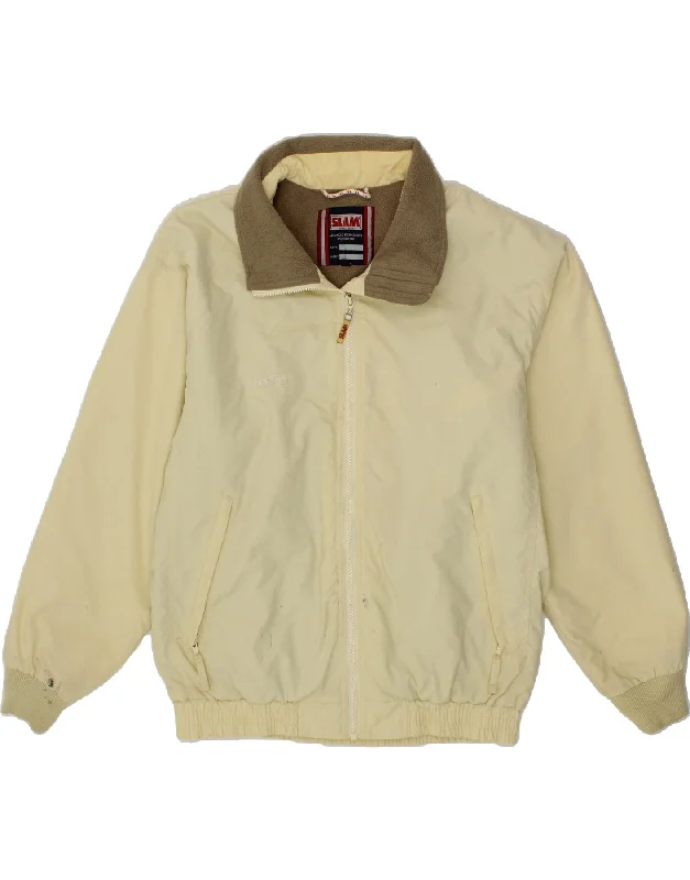 Fashionable Men's Denim JacketsSLAM Mens Bomber Jacket UK 38 Medium Beige Nylon
