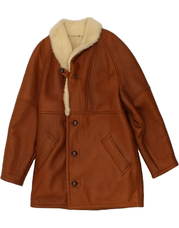 Stylish Men's Biker JacketsSMALBY Mens Shearling Jacket IT 50 Large Brown