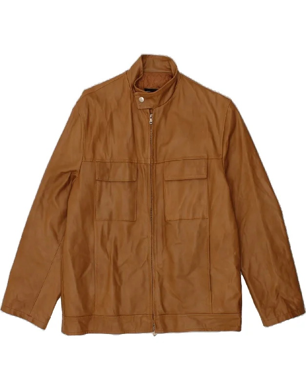 Men's Coats with Synthetic InsulationSONNYBONO Mens Leather Jacket UK 40 Large Brown Leather Men's Coats with Synthetic InsulationSONNYBONO Mens Leather Jacket UK 40 Large Brown Leather