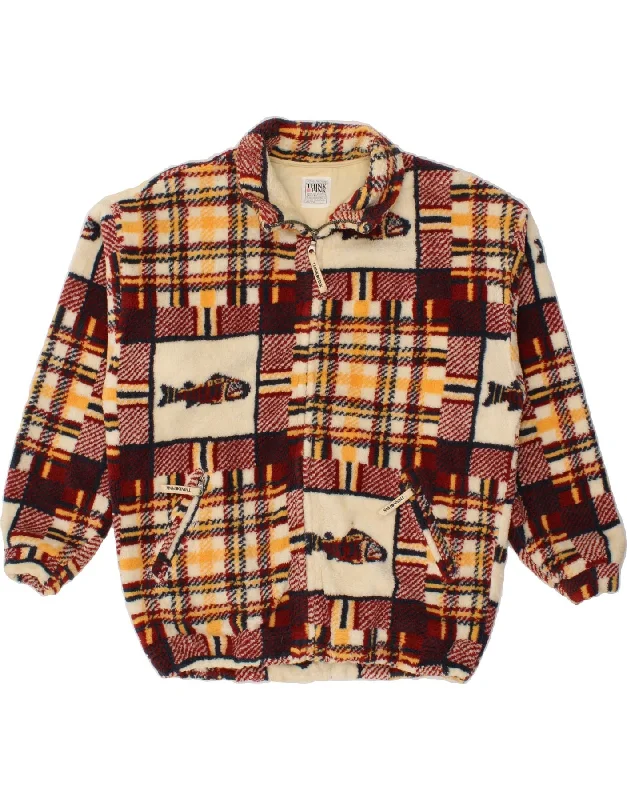 Men's Coats Made in the USATHINK PINK Mens Bomber Fleece Jacket UK 36 Small Multicoloured Patchwork