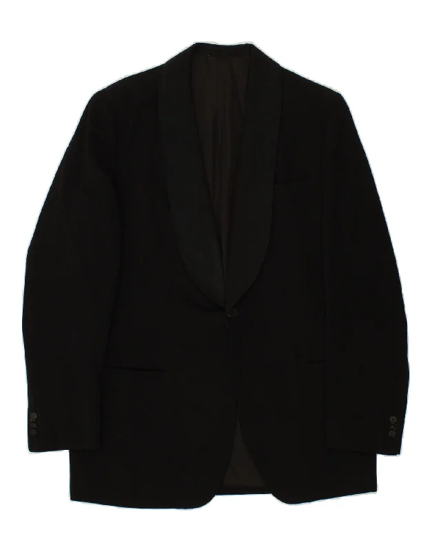 Functional Men's Ski JacketsVINTAGE Mens 1 Button Blazer Jacket UK 36 Small Black