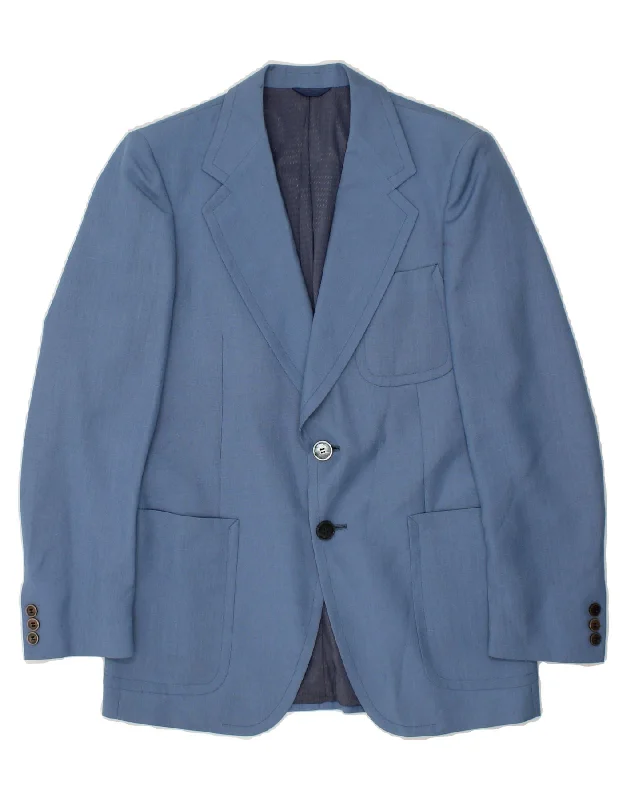 Men's Coats with Velcro ClosuresVINTAGE Mens 2 Button Blazer Jacket IT 48 Medium Blue Men's Coats with Velcro ClosuresVINTAGE Mens 2 Button Blazer Jacket IT 48 Medium Blue