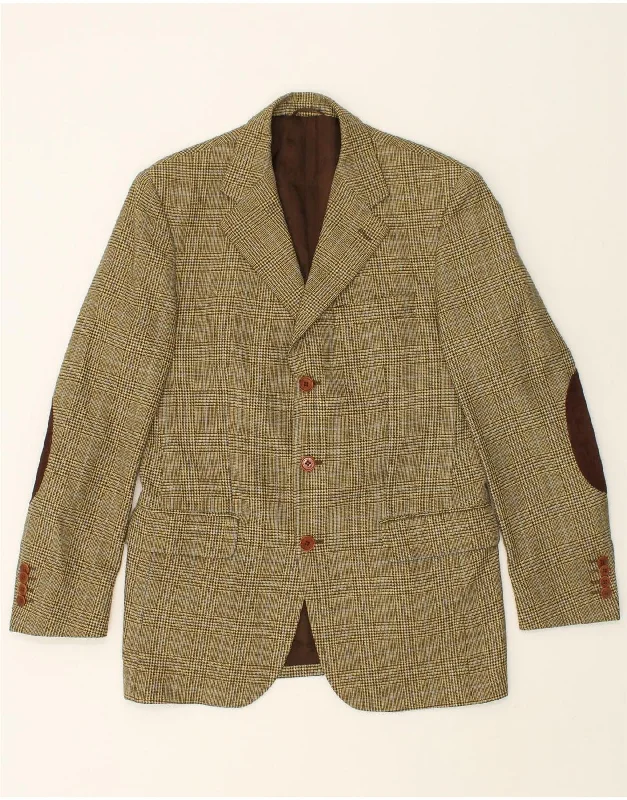 Men's Coats with Tactical FeaturesVINTAGE Mens 3 Button Blazer Jacket IT 48 Medium Beige Check Wool Men's Coats with Tactical FeaturesVINTAGE Mens 3 Button Blazer Jacket IT 48 Medium Beige Check Wool