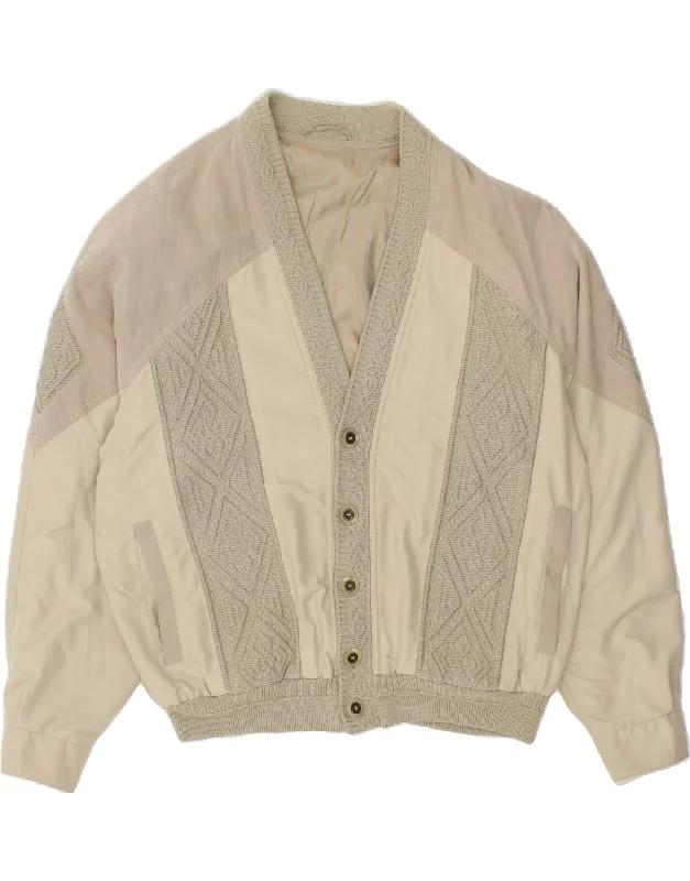 Men's Coats for BikingVINTAGE Mens Bomber Jacket IT 50 Large Beige Colourblock Polyester Men's Coats for BikingVINTAGE Mens Bomber Jacket IT 50 Large Beige Colourblock Polyester