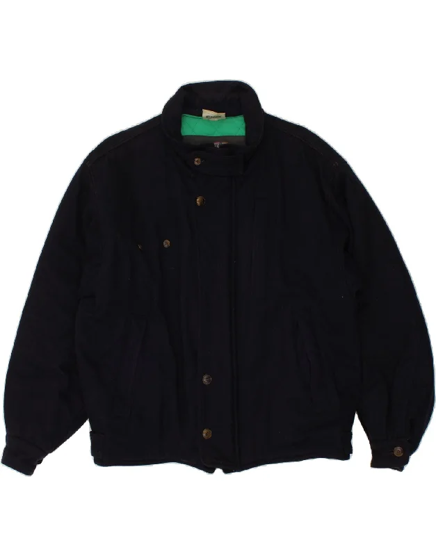 Men's Coats for All SeasonsVINTAGE Mens Bomber Jacket UK 42 XL Navy Blue Wool