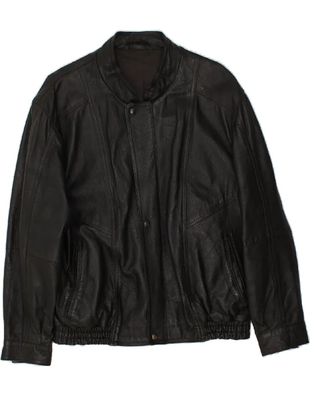 Men's Coats for Winter SportsVINTAGE Mens Bomber Leather Jacket UK 38 Medium Black Leather