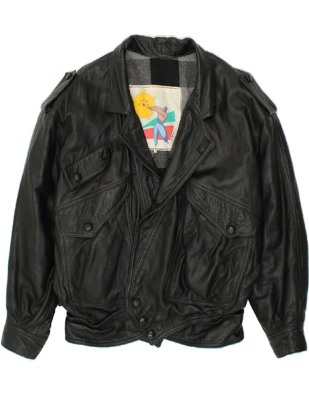 Men's Coats for SnowshoeingVINTAGE Mens Bomber Leather Jacket UK 38 Medium Black Leather Men's Coats for SnowshoeingVINTAGE Mens Bomber Leather Jacket UK 38 Medium Black Leather