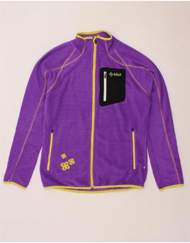 Men's Coats with Hand WarmersVINTAGE Mens Fleece Jacket UK 42 XL Purple Polyester