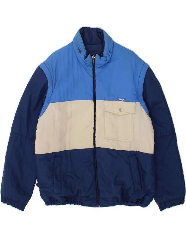 Men's Coats Made in the USAVINTAGE Mens Hooded Padded Reversible Jacket IT 54 XL Navy Blue