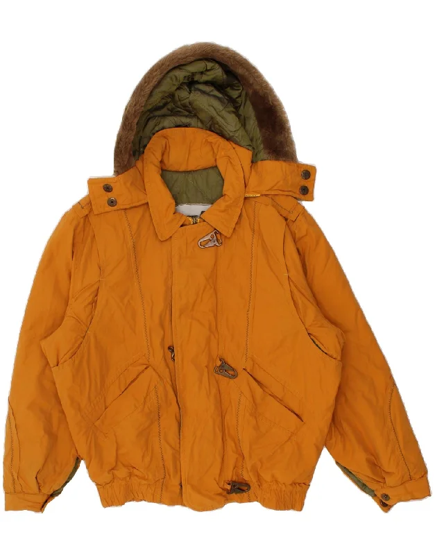 Cool Men's Pea CoatsVINTAGE Mens Hooded Windbreaker Jacket UK 42 XL Orange