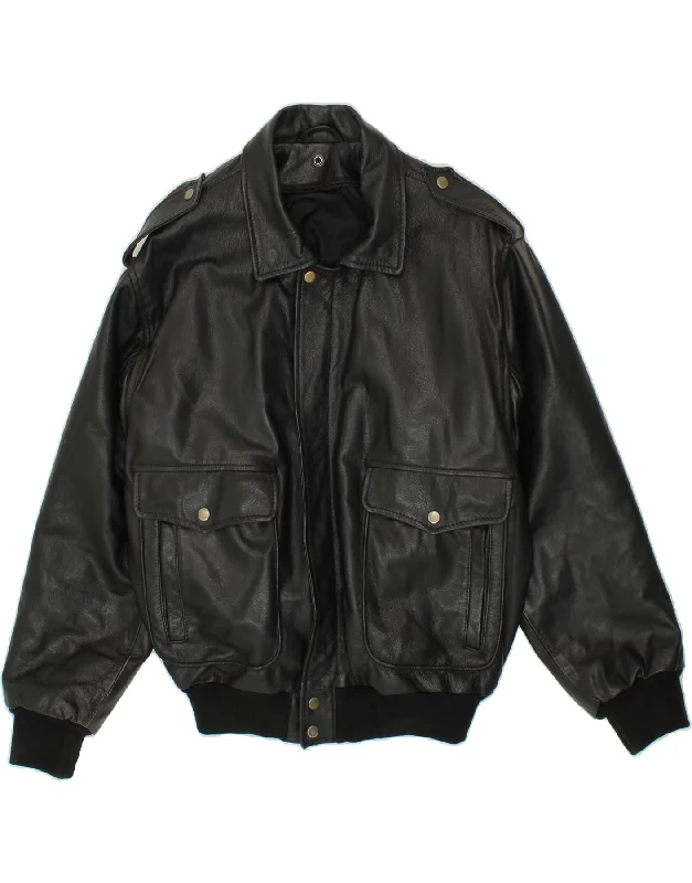 Men's Coats for Winter CampingVINTAGE Mens Leather Jacket IT 48 Medium Black Leather Men's Coats for Winter CampingVINTAGE Mens Leather Jacket IT 48 Medium Black Leather