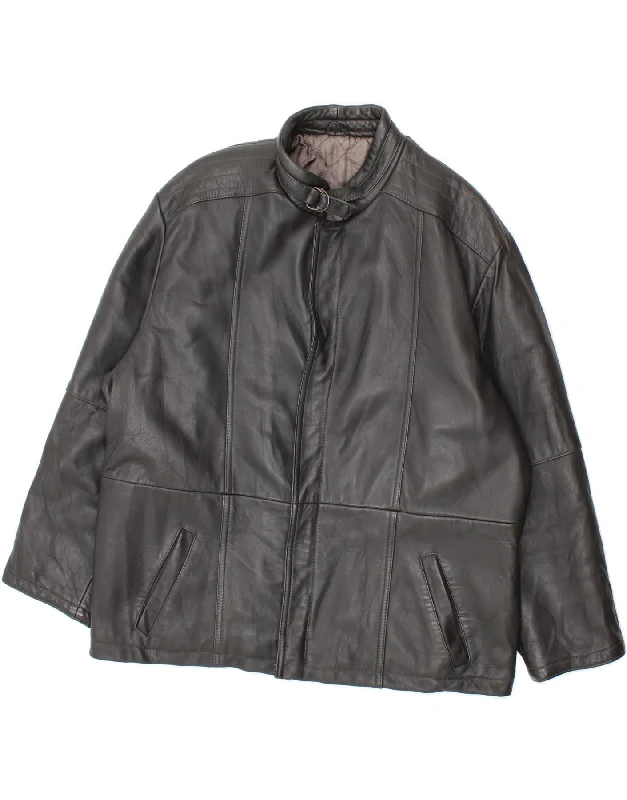 Men's Coats Made in the USAVINTAGE Mens Leather Jacket IT 54 2XL Grey