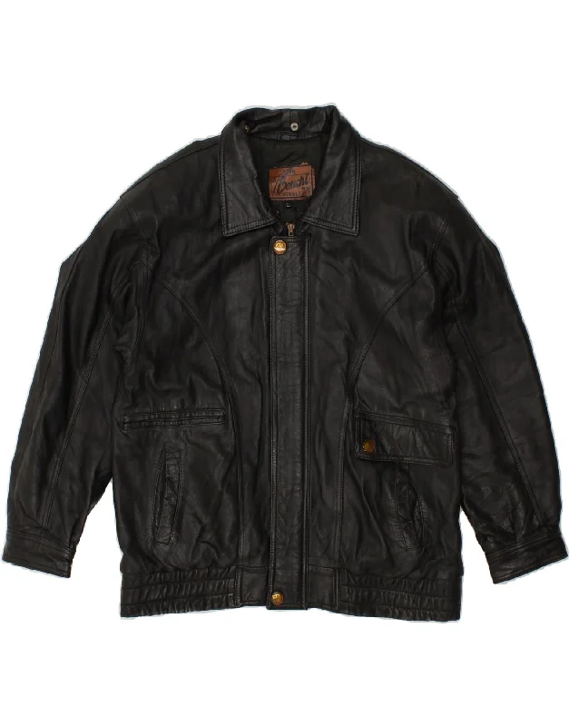 Waterproof Men's ParkasVINTAGE Mens Leather Jacket UK 40 Large Black Leather